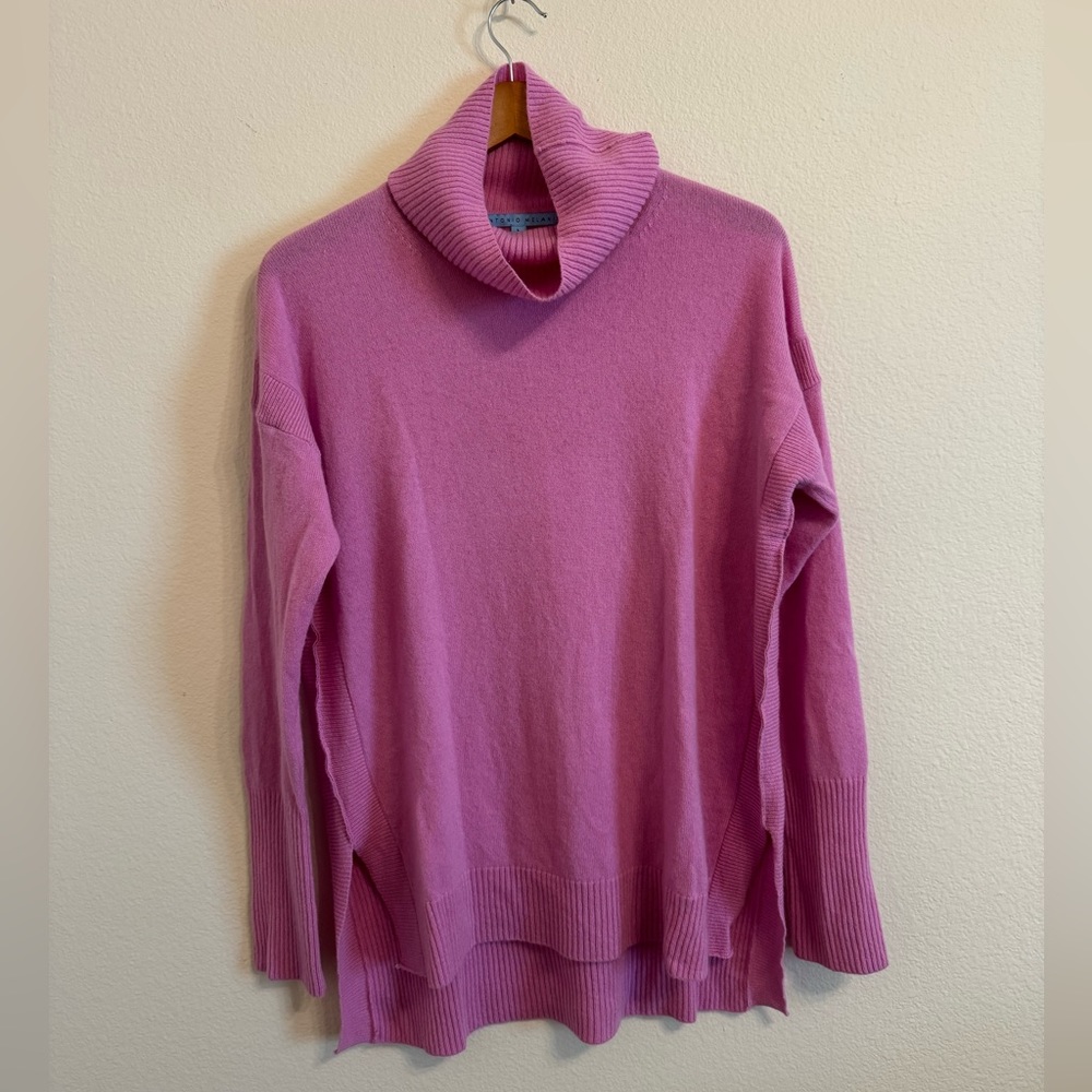 Antonio Melani Hi-Lo Turtleneck Sweater Sz Large 100% Cashmere
